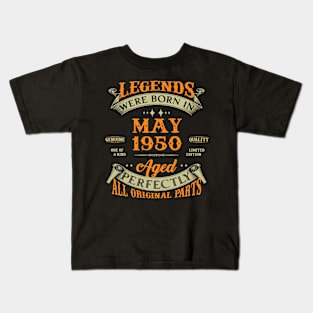 73rd Birthday Gift Legends Born In May 1950 73 Years Old Kids T-Shirt
